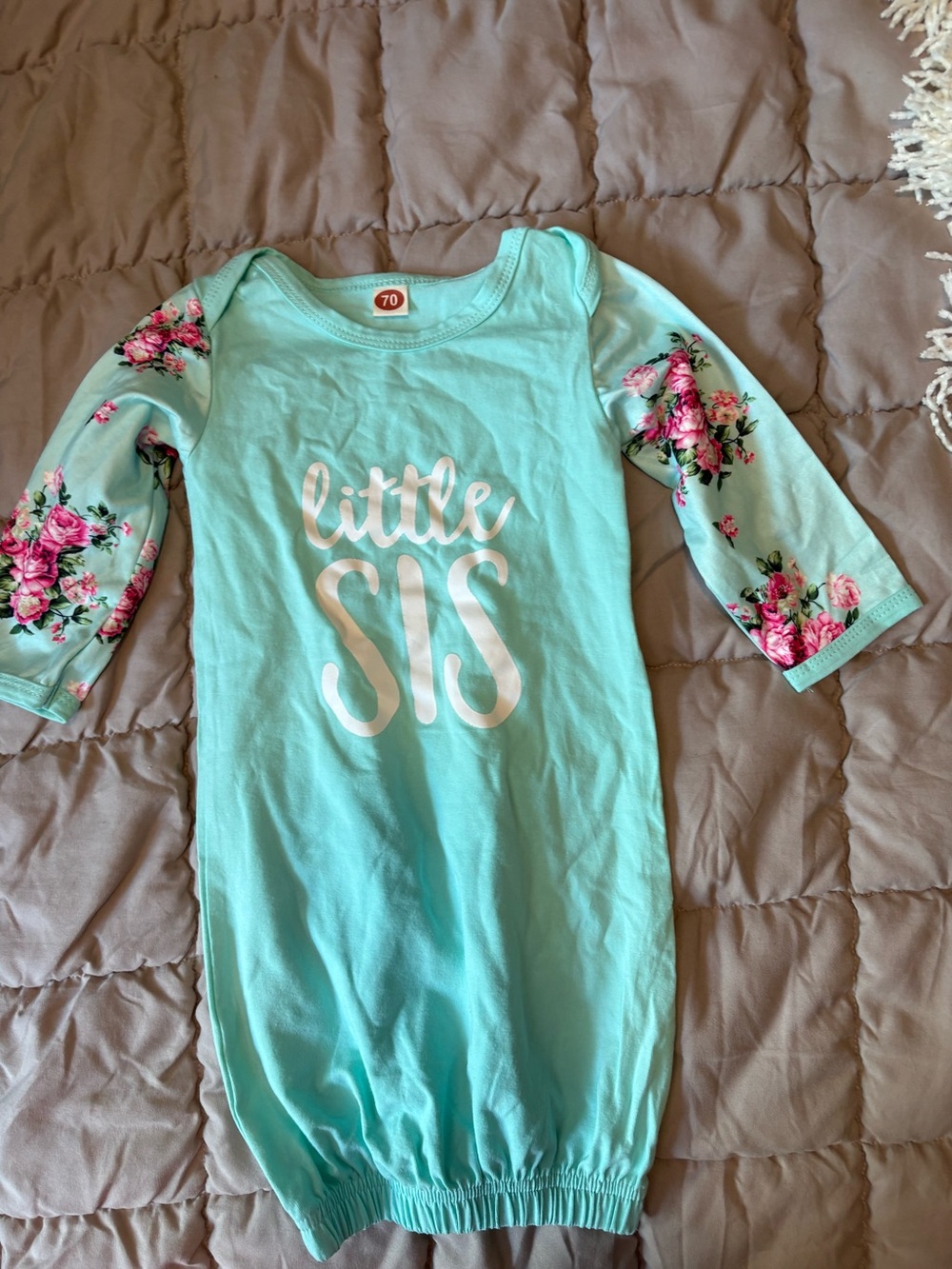 Aqua Little Sis Sleeper. 3-6 mo